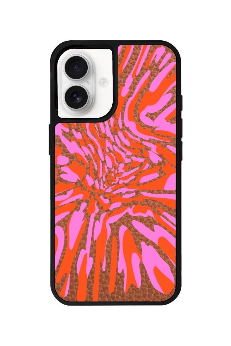 iPhone 16 Neon Dreams Leather Vegan Deri Telefon Kılıfı Kahverengi - SUMTHINCS