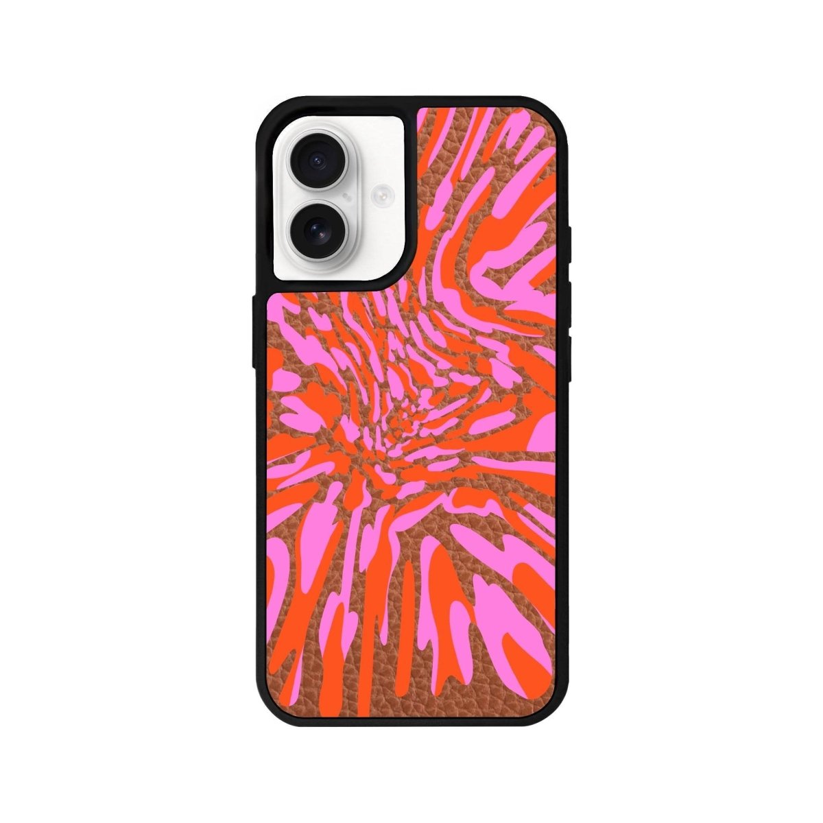iPhone 16 Neon Dreams Leather Vegan Deri Telefon Kılıfı Kahverengi - SUMTHINCS
