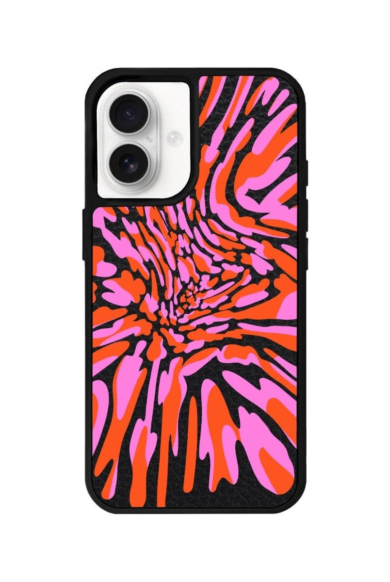 iPhone 16 Neon Dreams Leather Vegan Deri Telefon Kılıfı Siyah - SUMTHINCS