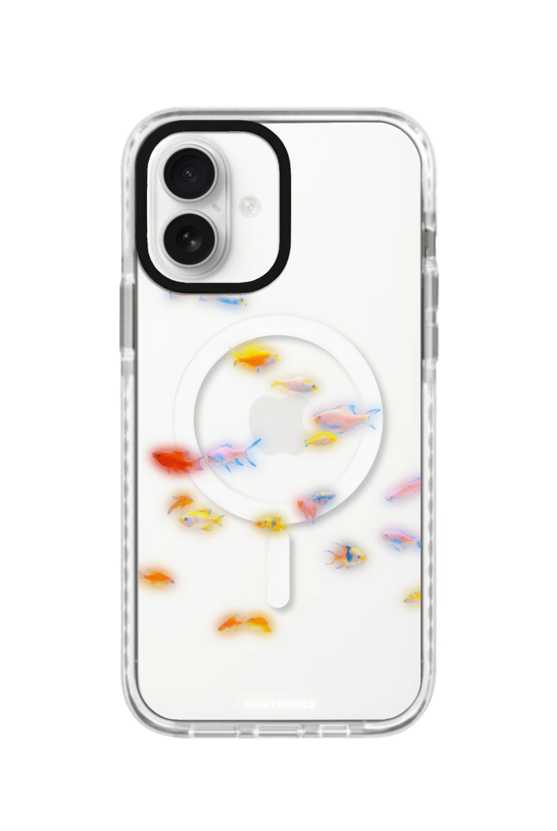 iPhone 16 Neon Fish Magsafe Procase Şeffaf Telefon Kılıfı Beyaz Şeffaf - SUMTHINCS