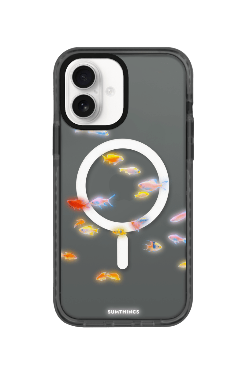iPhone 16 Neon Fish Magsafe Procase Şeffaf Telefon Kılıfı Antrasit - SUMTHINCS