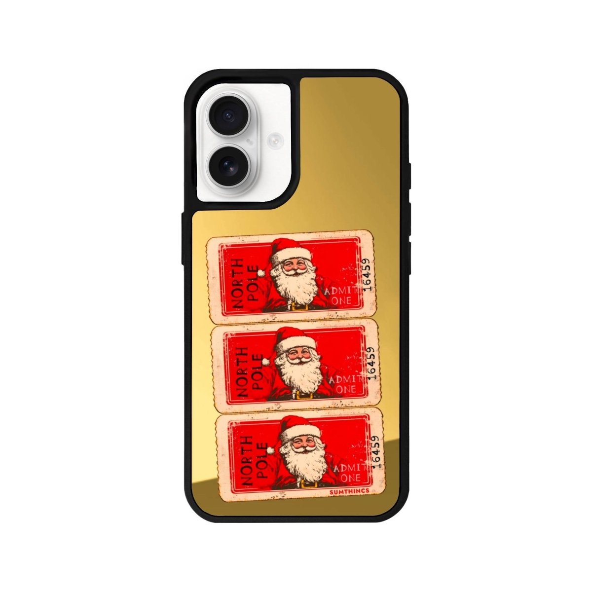 iPhone 16 Northpole Ticket Mirror Aynalı Telefon Kılıfı Altın - SUMTHINCS