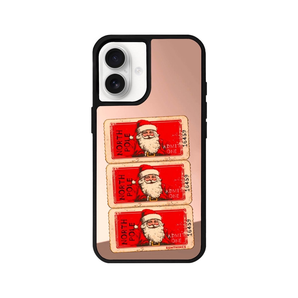 iPhone 16 Northpole Ticket Mirror Aynalı Telefon Kılıfı Metalik Pembe - SUMTHINCS