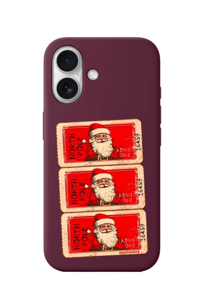 iPhone 16 Northpole Ticket Premium Telefon Kılıfı Bordo - SUMTHINCS