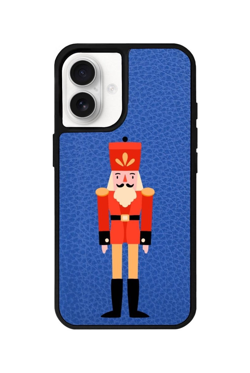 iPhone 16 Nutcracker Leather Vegan Deri Telefon Kılıfı Mavi - SUMTHINCS