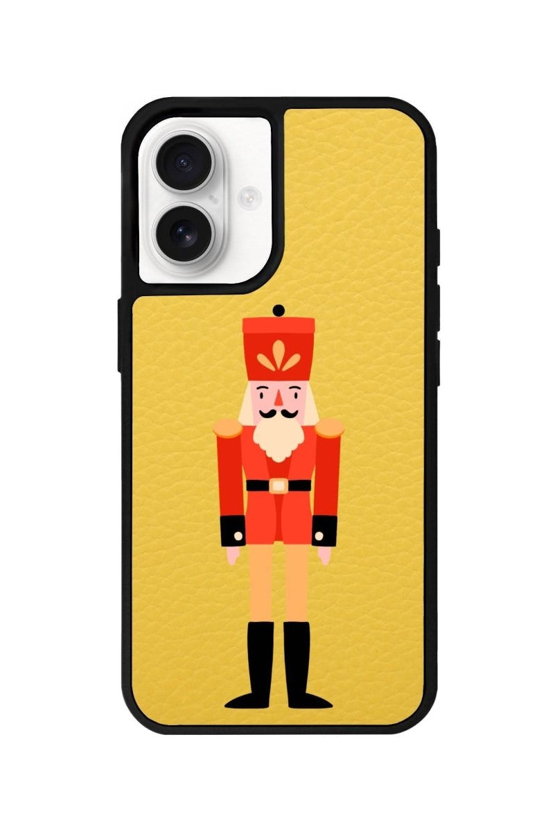 iPhone 16 Nutcracker Leather Vegan Deri Telefon Kılıfı Sarı - SUMTHINCS