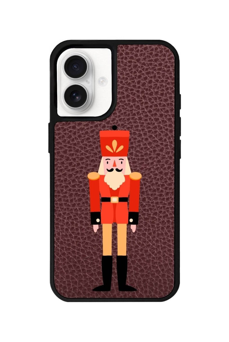 iPhone 16 Nutcracker Leather Vegan Deri Telefon Kılıfı Bordo - SUMTHINCS