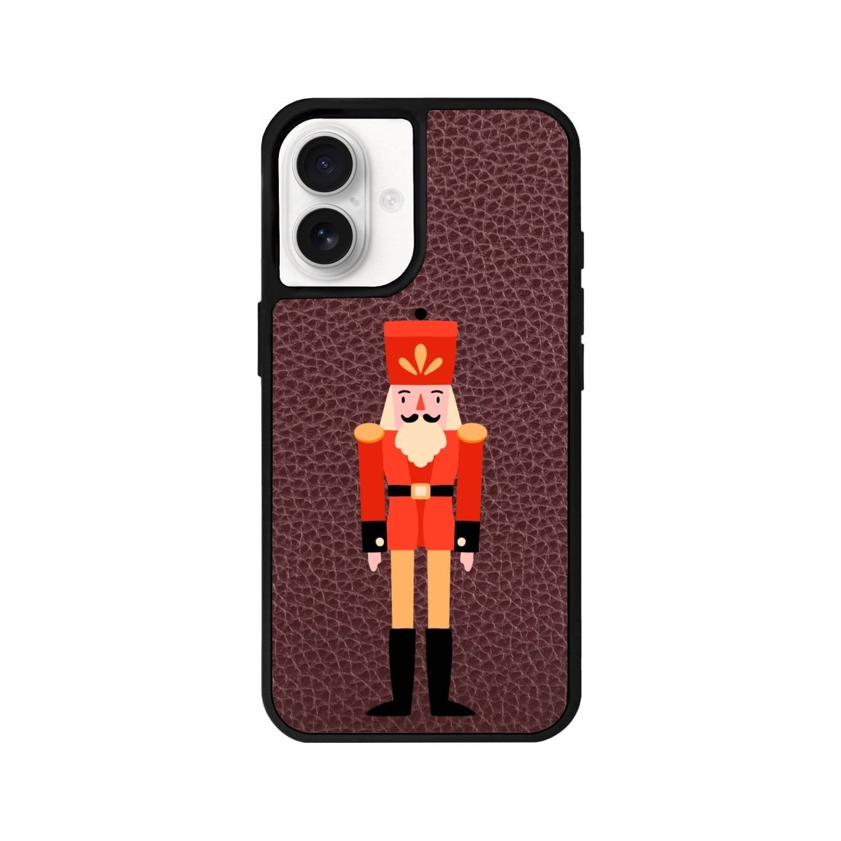 iPhone 16 Nutcracker Leather Vegan Deri Telefon Kılıfı Bordo - SUMTHINCS