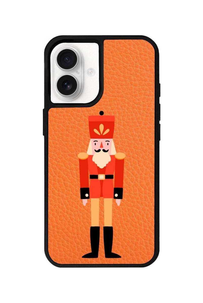 iPhone 16 Nutcracker Leather Vegan Deri Telefon Kılıfı Turuncu - SUMTHINCS