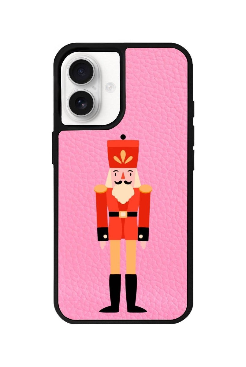 iPhone 16 Nutcracker Leather Vegan Deri Telefon Kılıfı Pembe - SUMTHINCS