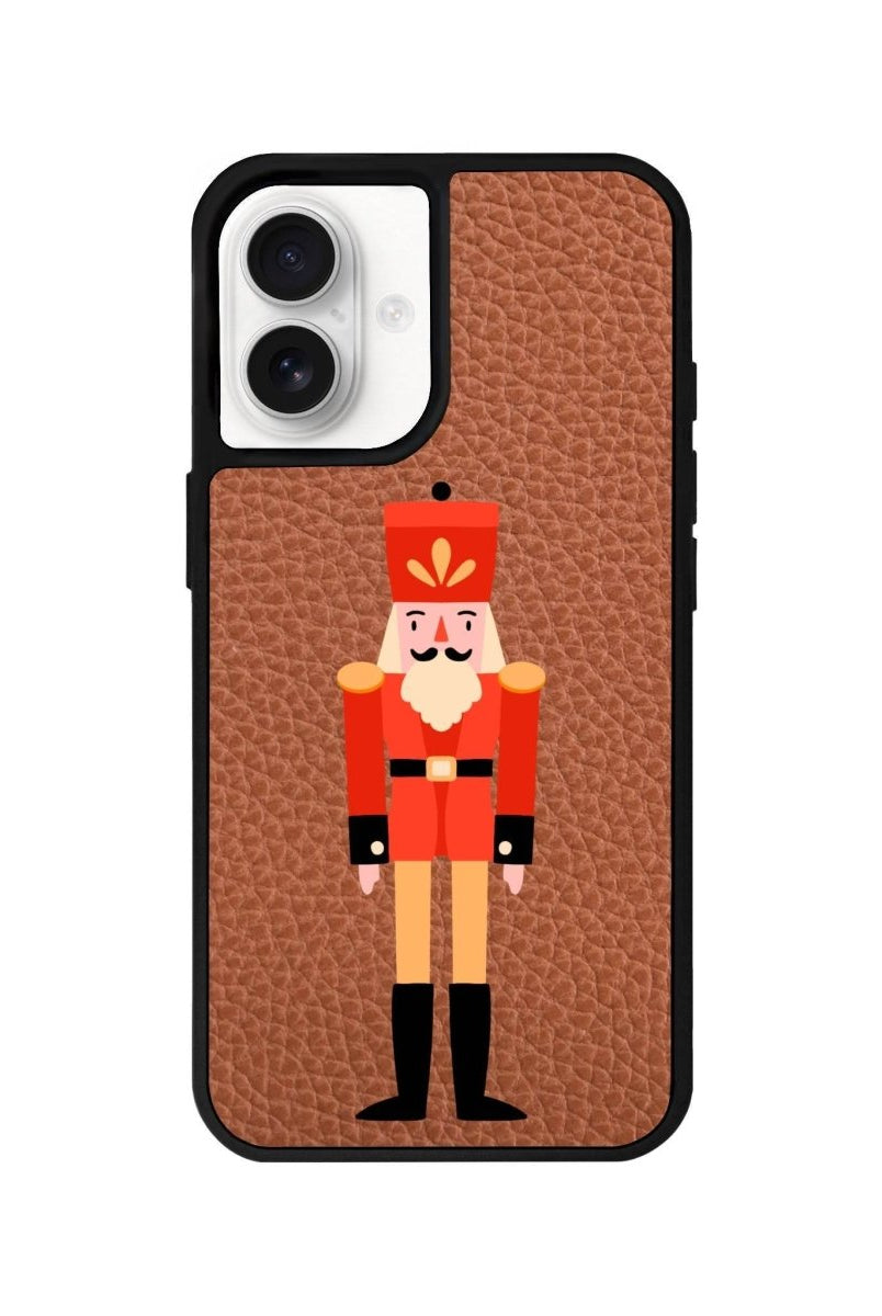iPhone 16 Nutcracker Leather Vegan Deri Telefon Kılıfı Kahverengi - SUMTHINCS