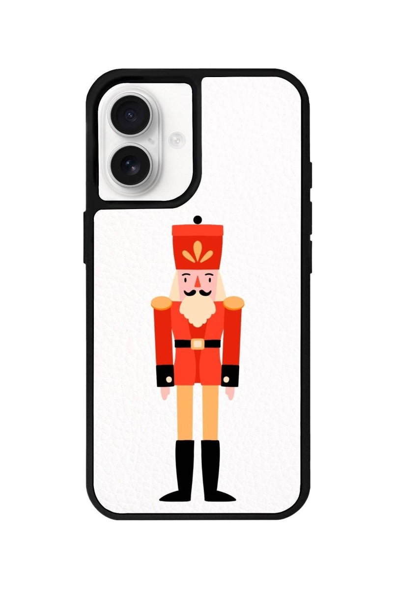 iPhone 16 Nutcracker Leather Vegan Deri Telefon Kılıfı Beyaz - SUMTHINCS