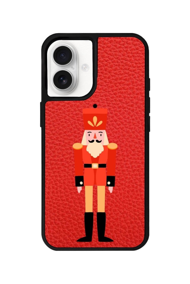 iPhone 16 Nutcracker Leather Vegan Deri Telefon Kılıfı Kırmızı - SUMTHINCS