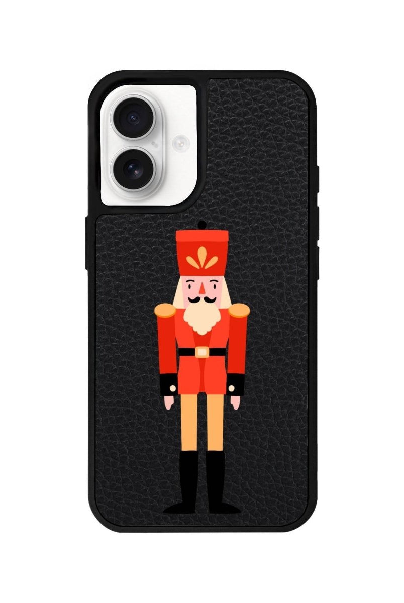iPhone 16 Nutcracker Leather Vegan Deri Telefon Kılıfı Siyah - SUMTHINCS