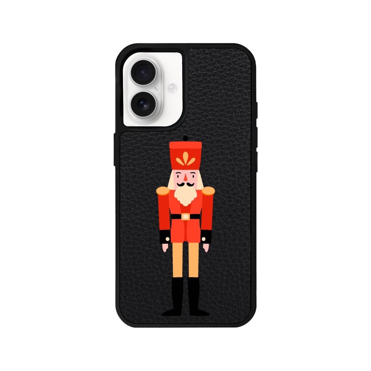 iPhone 16 Nutcracker Leather Vegan Deri Telefon Kılıfı Siyah - SUMTHINCS