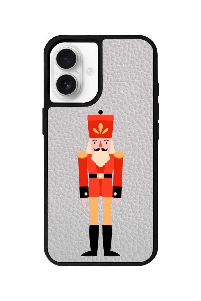 iPhone 16 Nutcracker Leather Vegan Deri Telefon Kılıfı Gri - SUMTHINCS