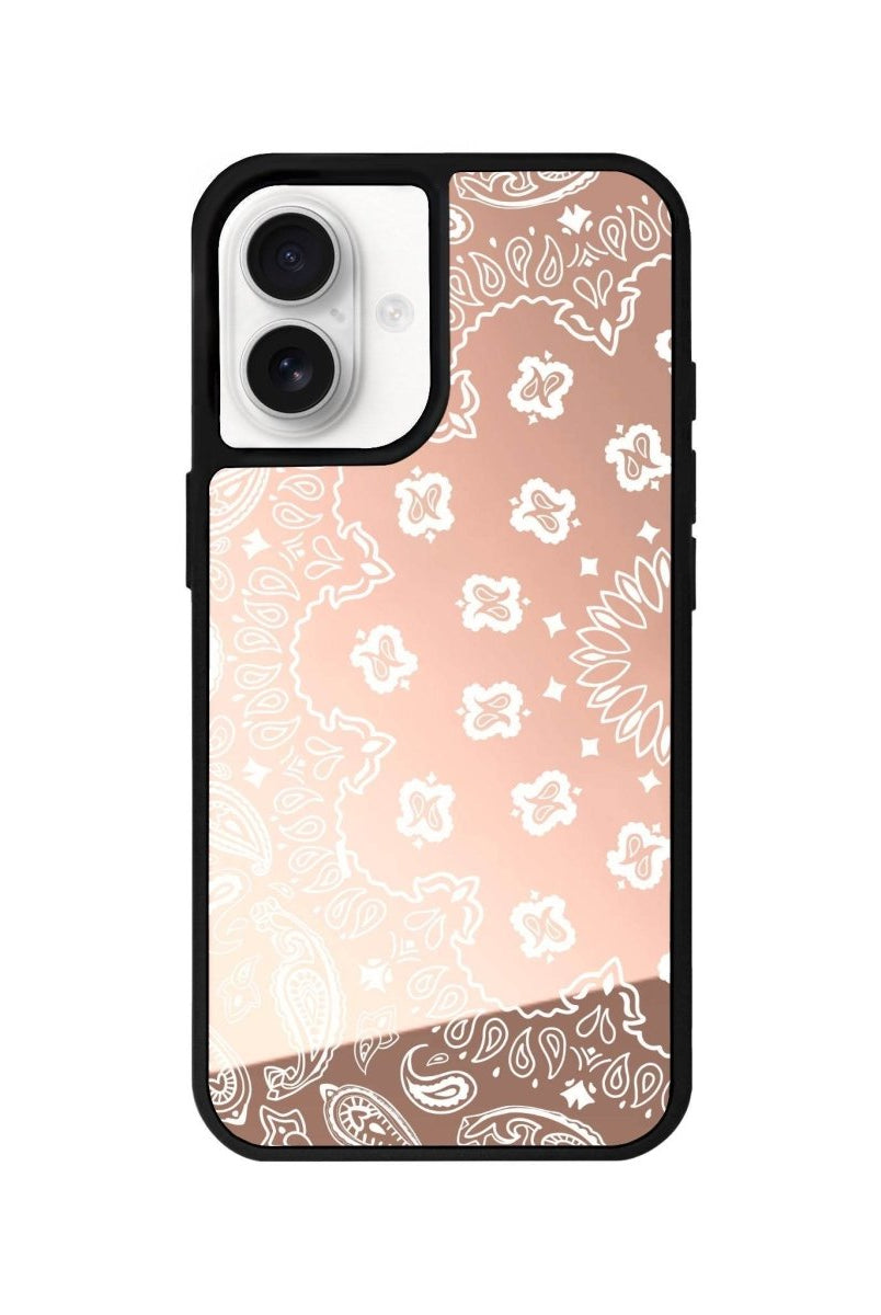 iPhone 16 Paisley Mirror Aynalı Telefon Kılıfı Metalik Pembe - SUMTHINCS