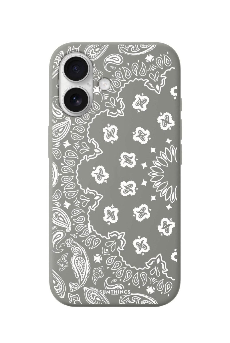 iPhone 16 Paisley Premium Telefon Kılıfı Gri - SUMTHINCS