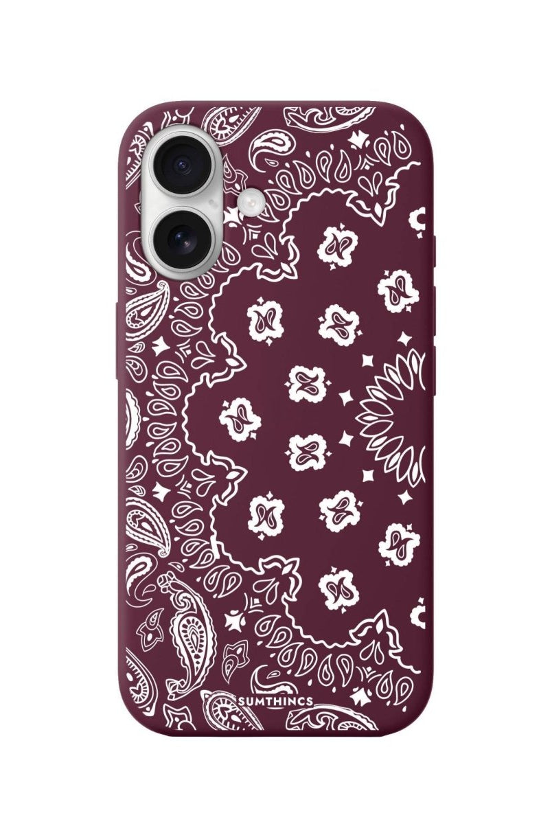 iPhone 16 Paisley Premium Telefon Kılıfı Bordo - SUMTHINCS