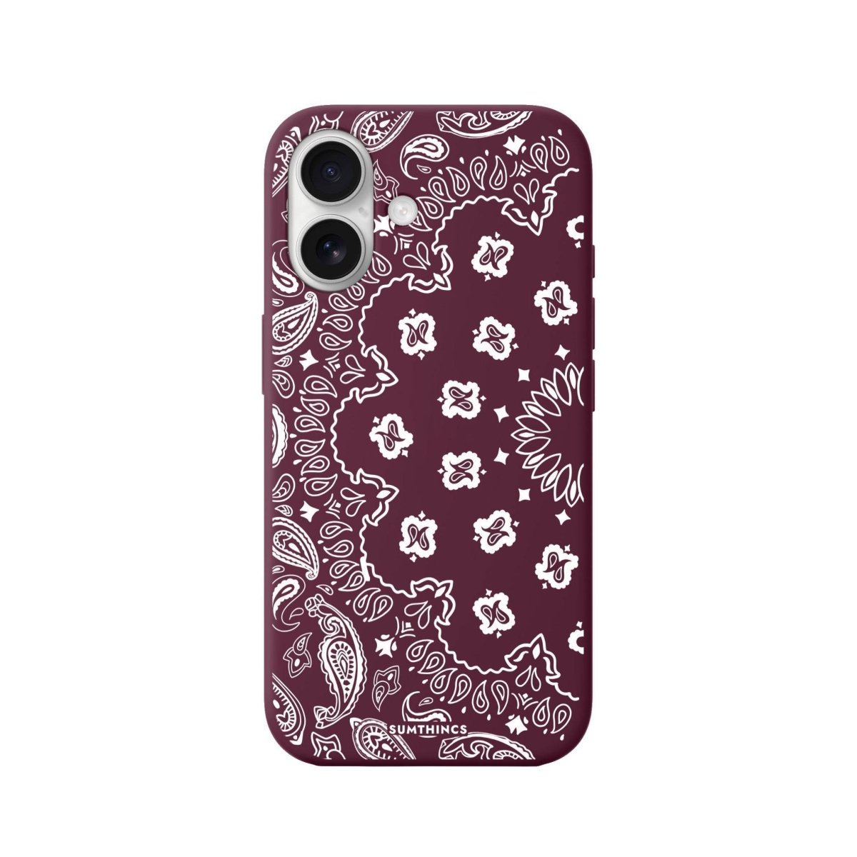 iPhone 16 Paisley Premium Telefon Kılıfı Bordo - SUMTHINCS