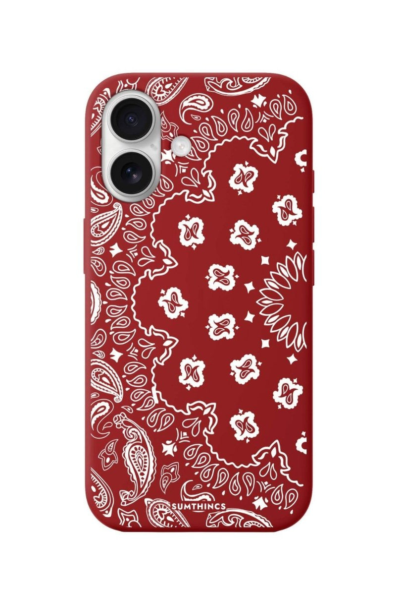 iPhone 16 Paisley Premium Telefon Kılıfı Kırmızı - SUMTHINCS