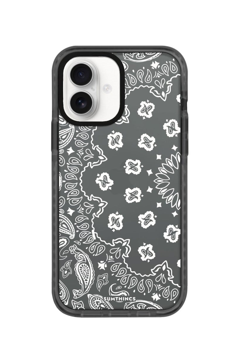 iPhone 16 Paisley Procase Şeffaf Telefon Kılıfı Antrasit - SUMTHINCS