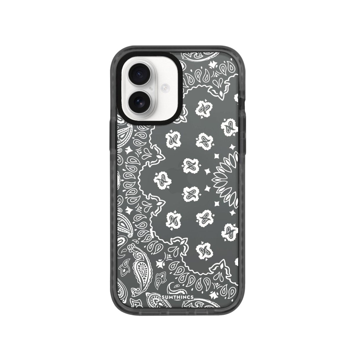 iPhone 16 Paisley Procase Şeffaf Telefon Kılıfı Antrasit - SUMTHINCS