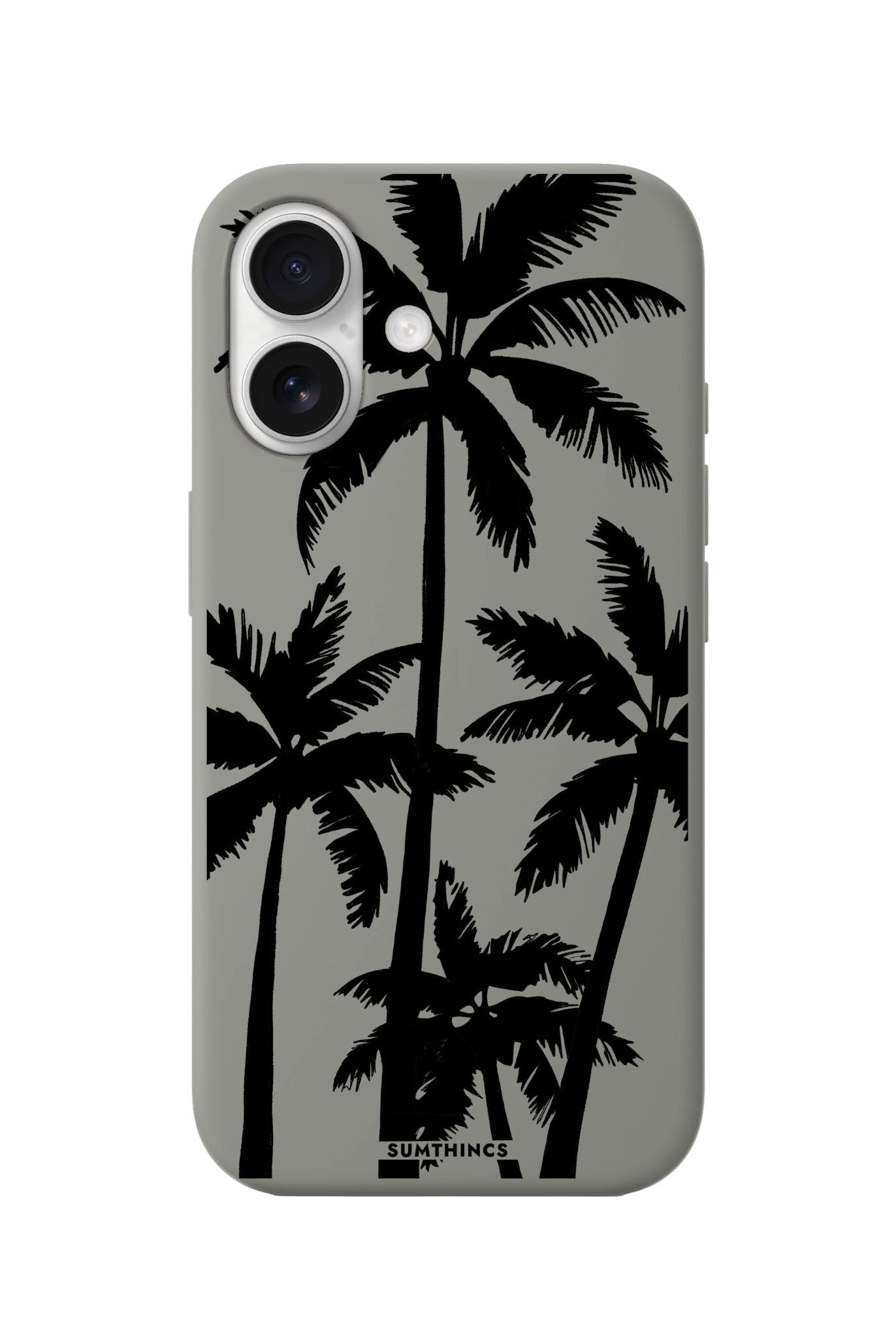 iPhone 16 Palm Trees Premium Telefon Kılıfı Gri - SUMTHINCS