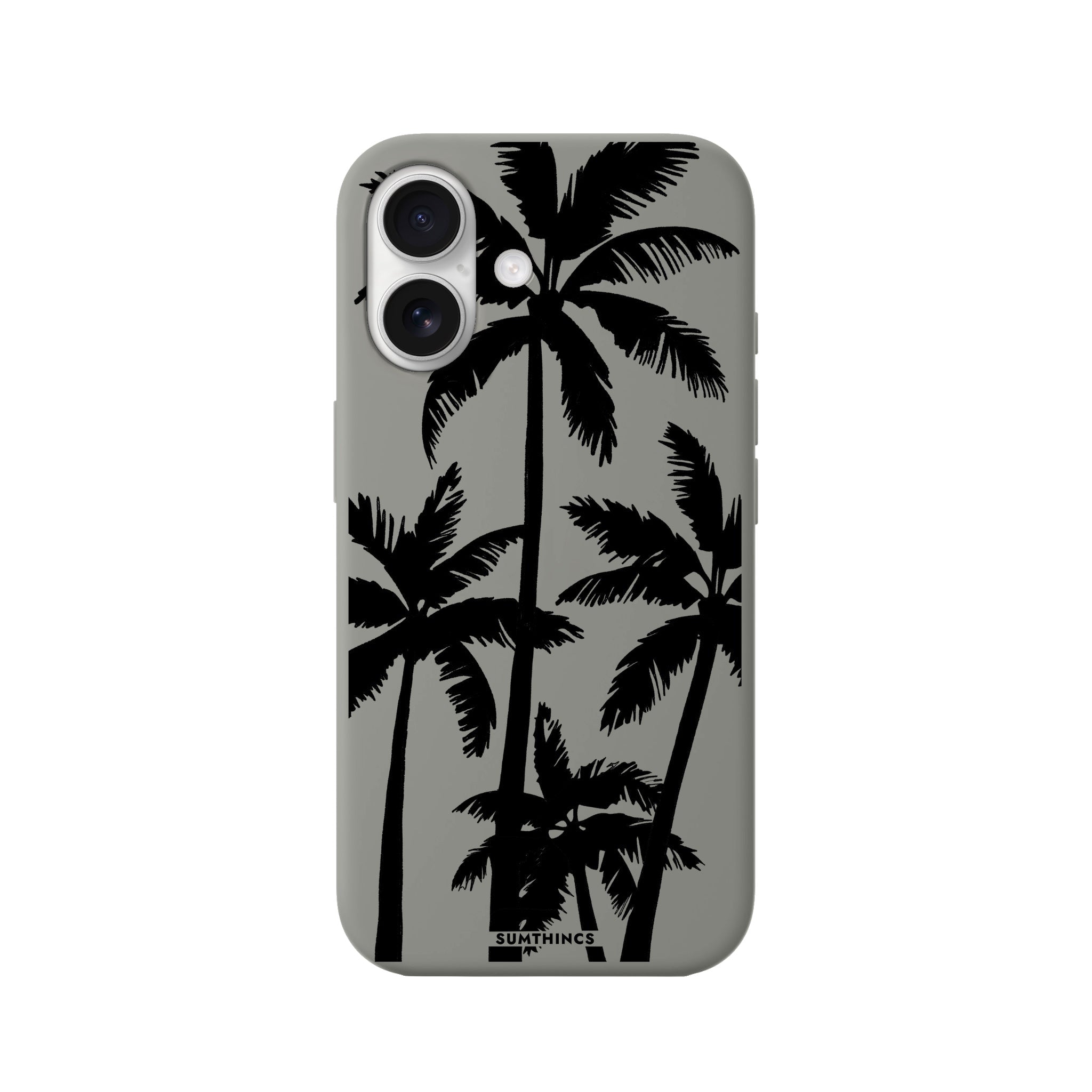 iPhone 16 Palm Trees Premium Telefon Kılıfı Gri - SUMTHINCS