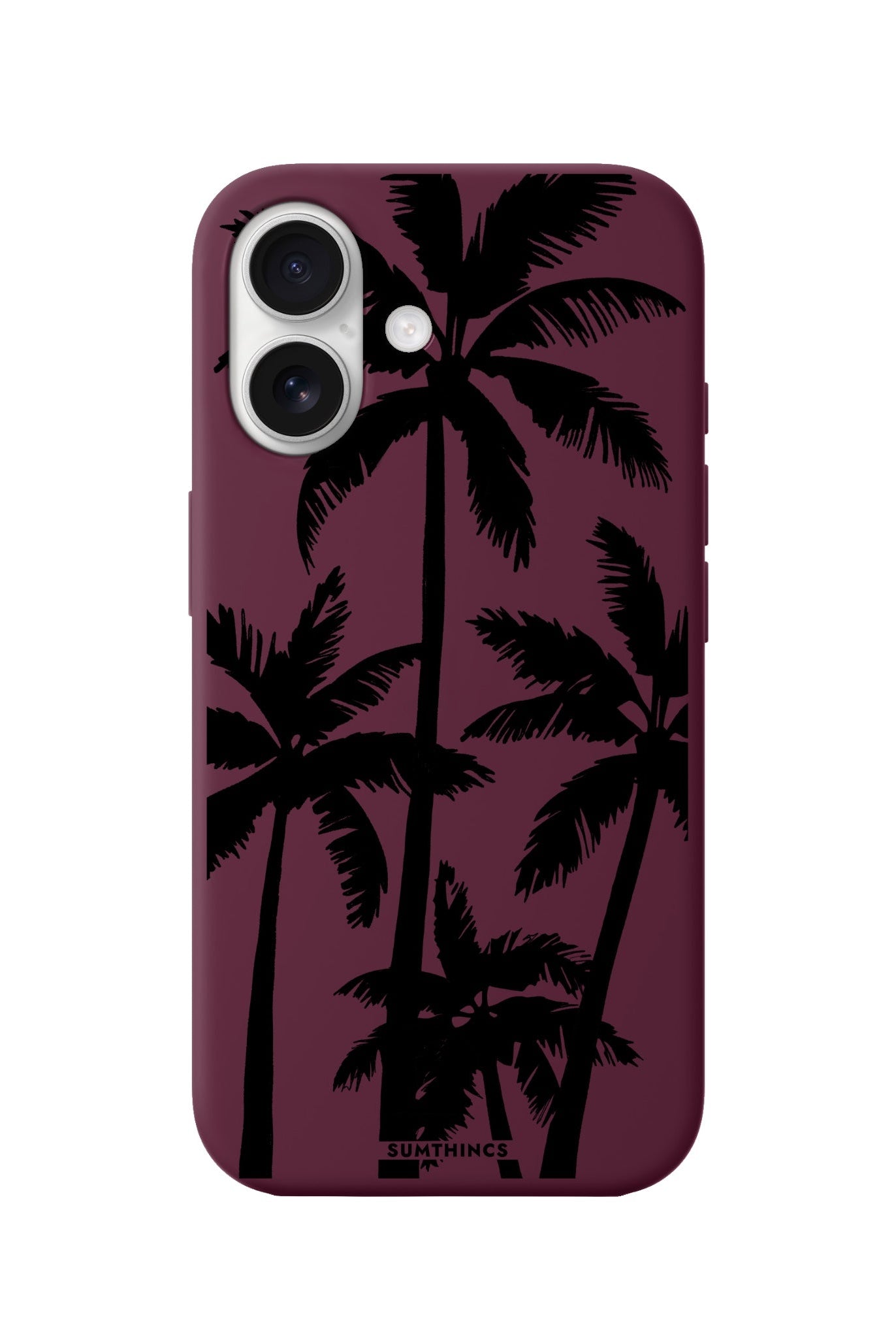 iPhone 16 Palm Trees Premium Telefon Kılıfı Bordo - SUMTHINCS