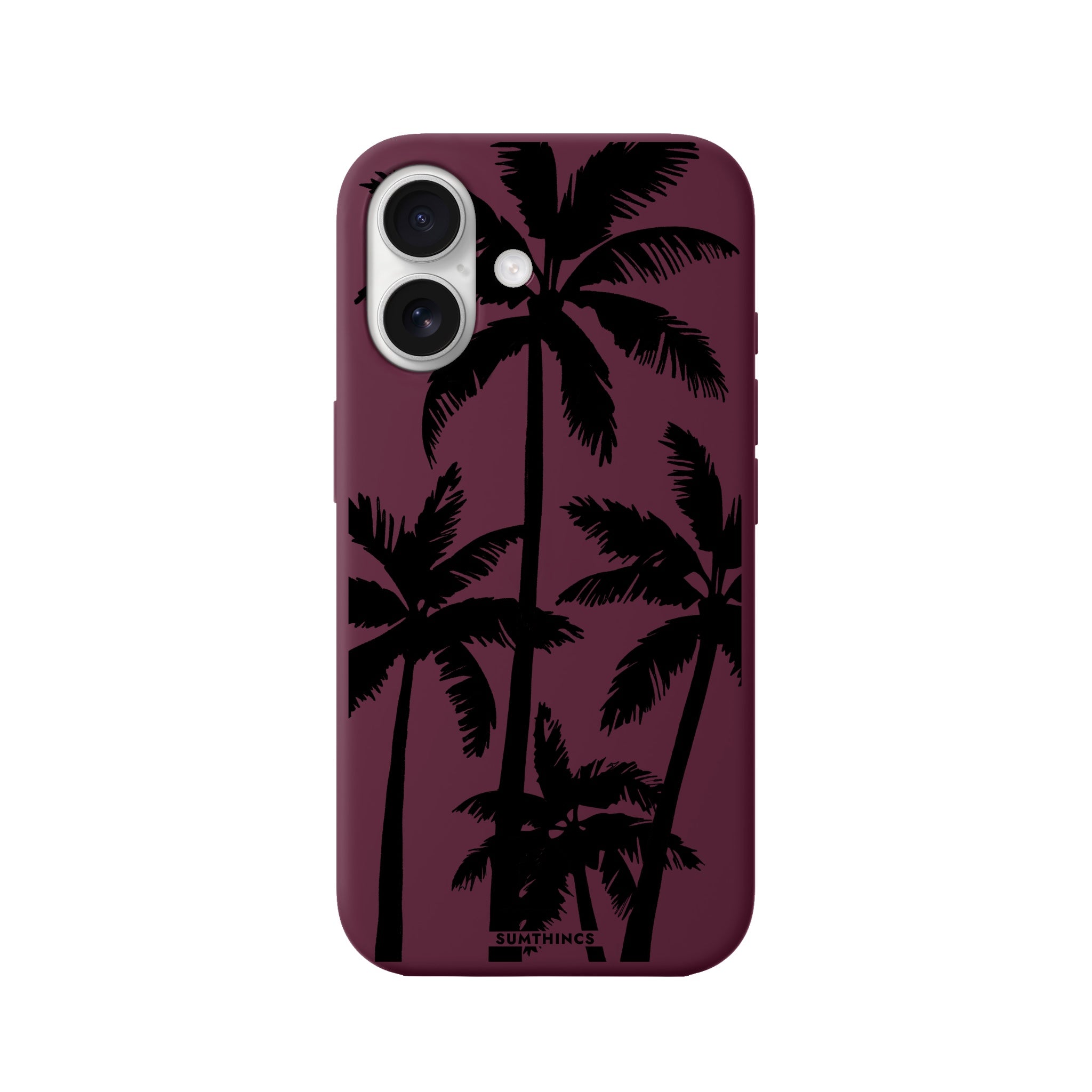 iPhone 16 Palm Trees Premium Telefon Kılıfı Bordo - SUMTHINCS