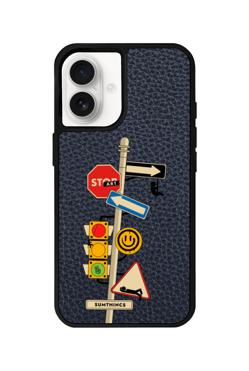 iPhone 16 Plus Crossroad Leather Vegan Deri Telefon Kılıfı Pasifik Mavi - SUMTHINCS