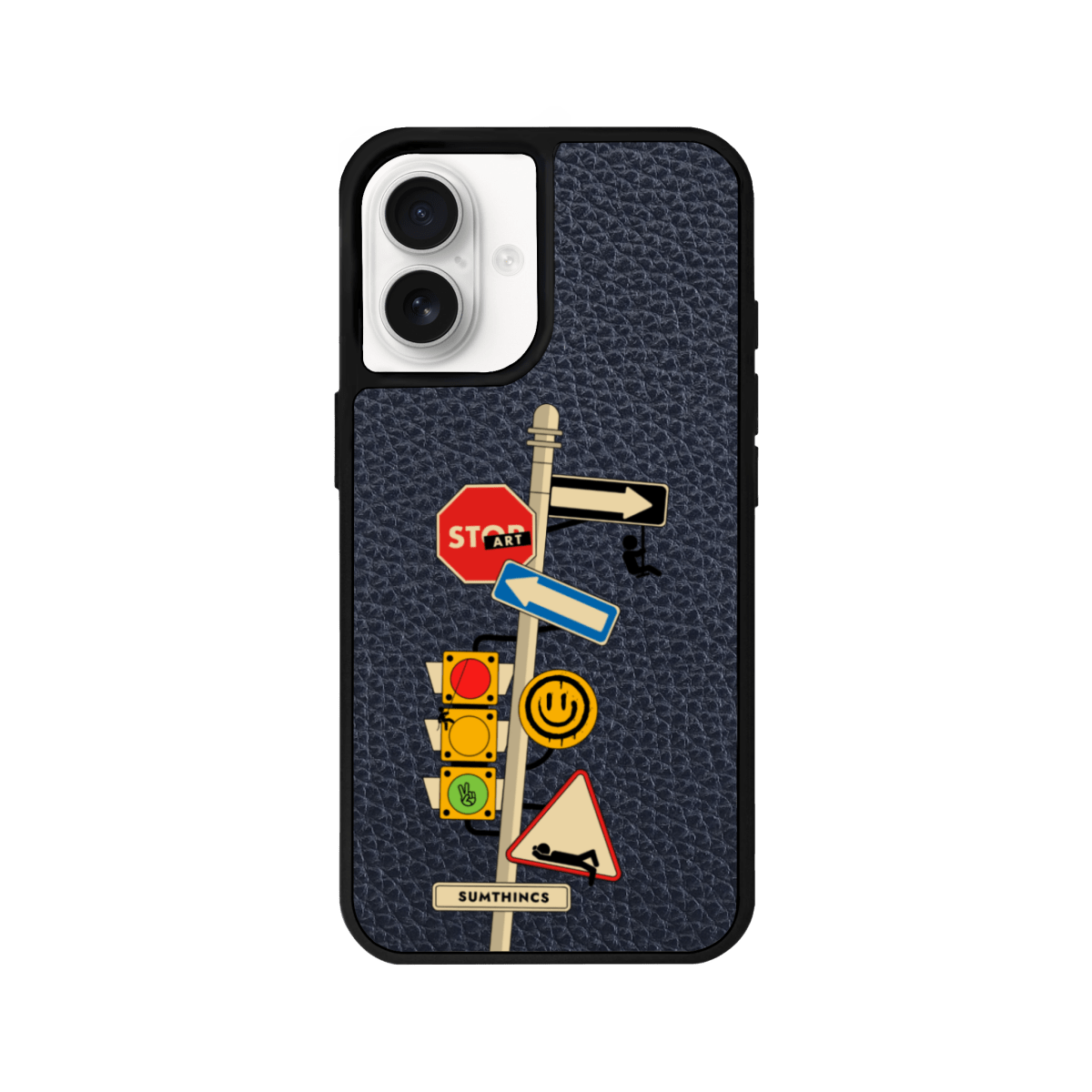 iPhone 16 Plus Crossroad Leather Vegan Deri Telefon Kılıfı Pasifik Mavi - SUMTHINCS