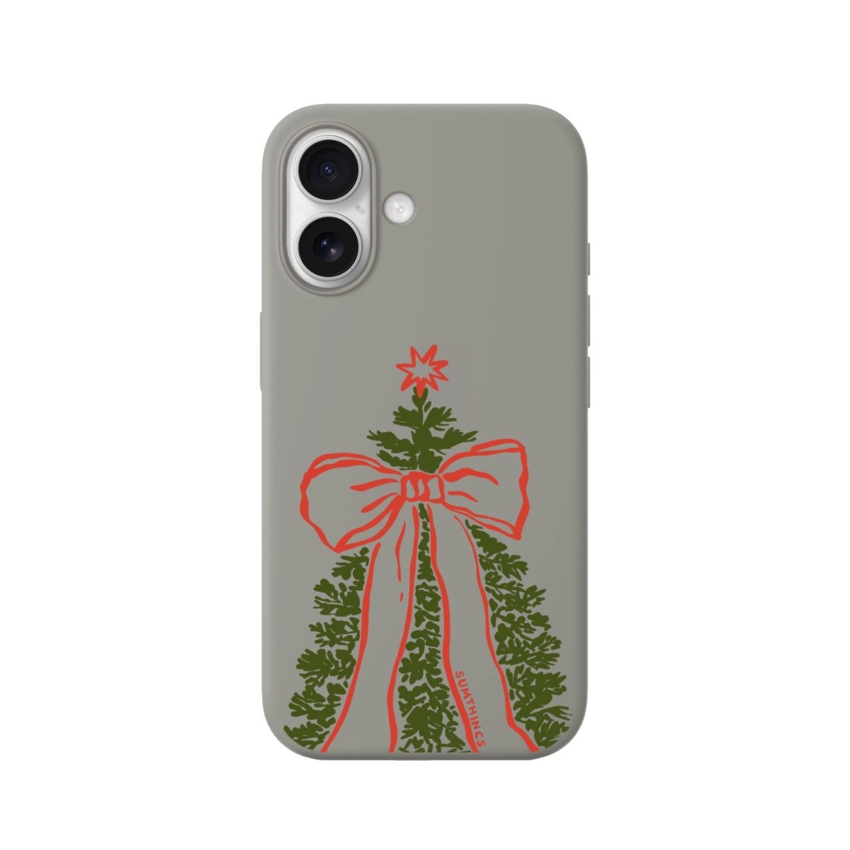 iPhone 16 Plus Festive Ribbon Premium Telefon Kılıfı Gri - SUMTHINCS
