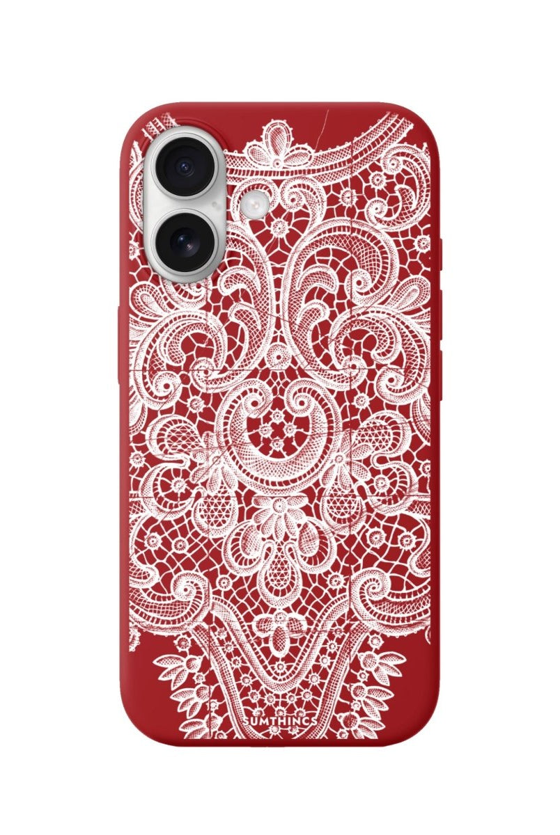 iPhone 16 Plus Lacework Premium Telefon Kılıfı Kırmızı - SUMTHINCS