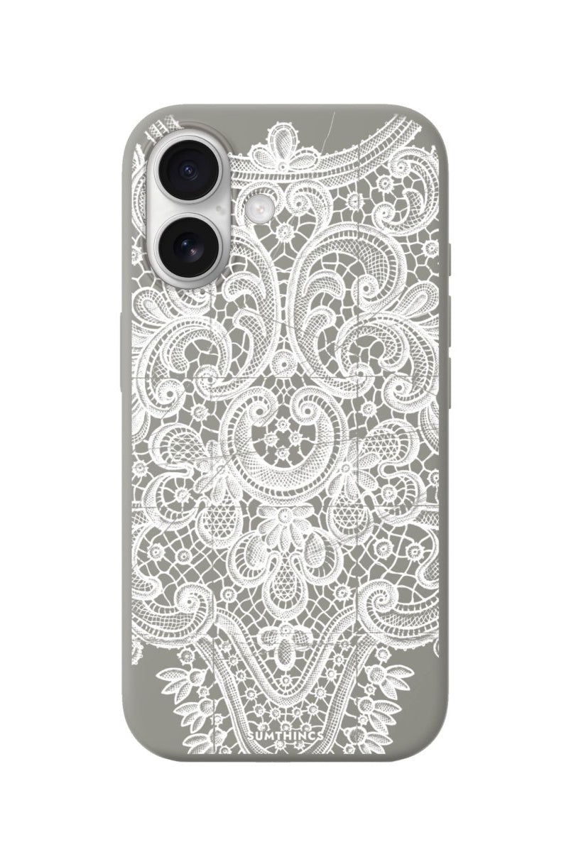iPhone 16 Plus Lacework Premium Telefon Kılıfı Gri - SUMTHINCS