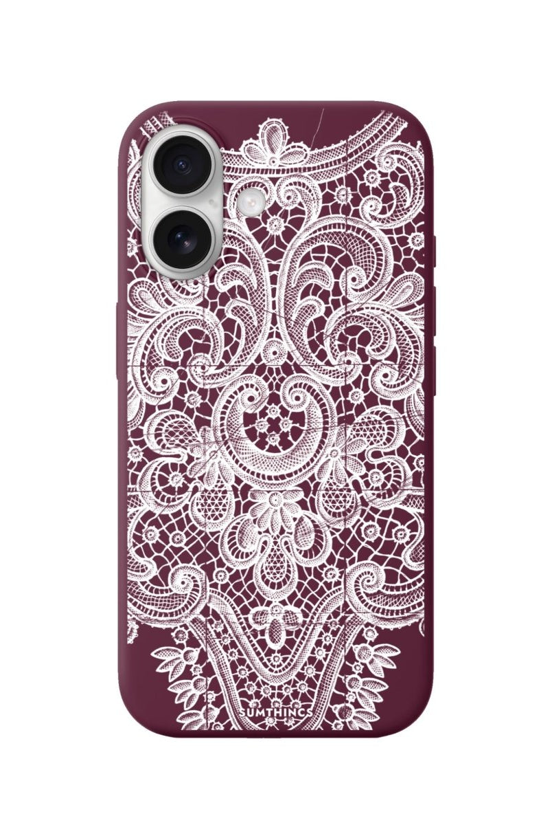 iPhone 16 Plus Lacework Premium Telefon Kılıfı Bordo - SUMTHINCS