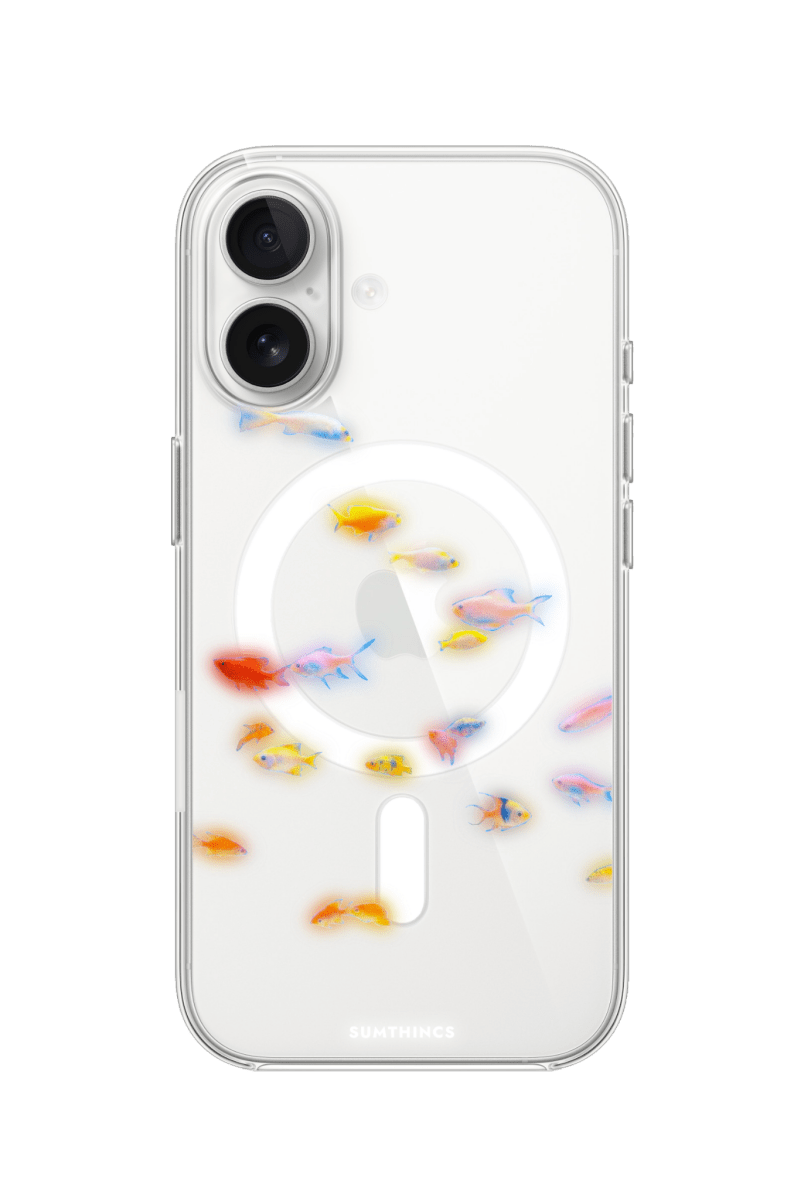 iPhone 16 Plus Neon Fish Clear Magsafe Şeffaf Telefon Kılıfı - SUMTHINCS