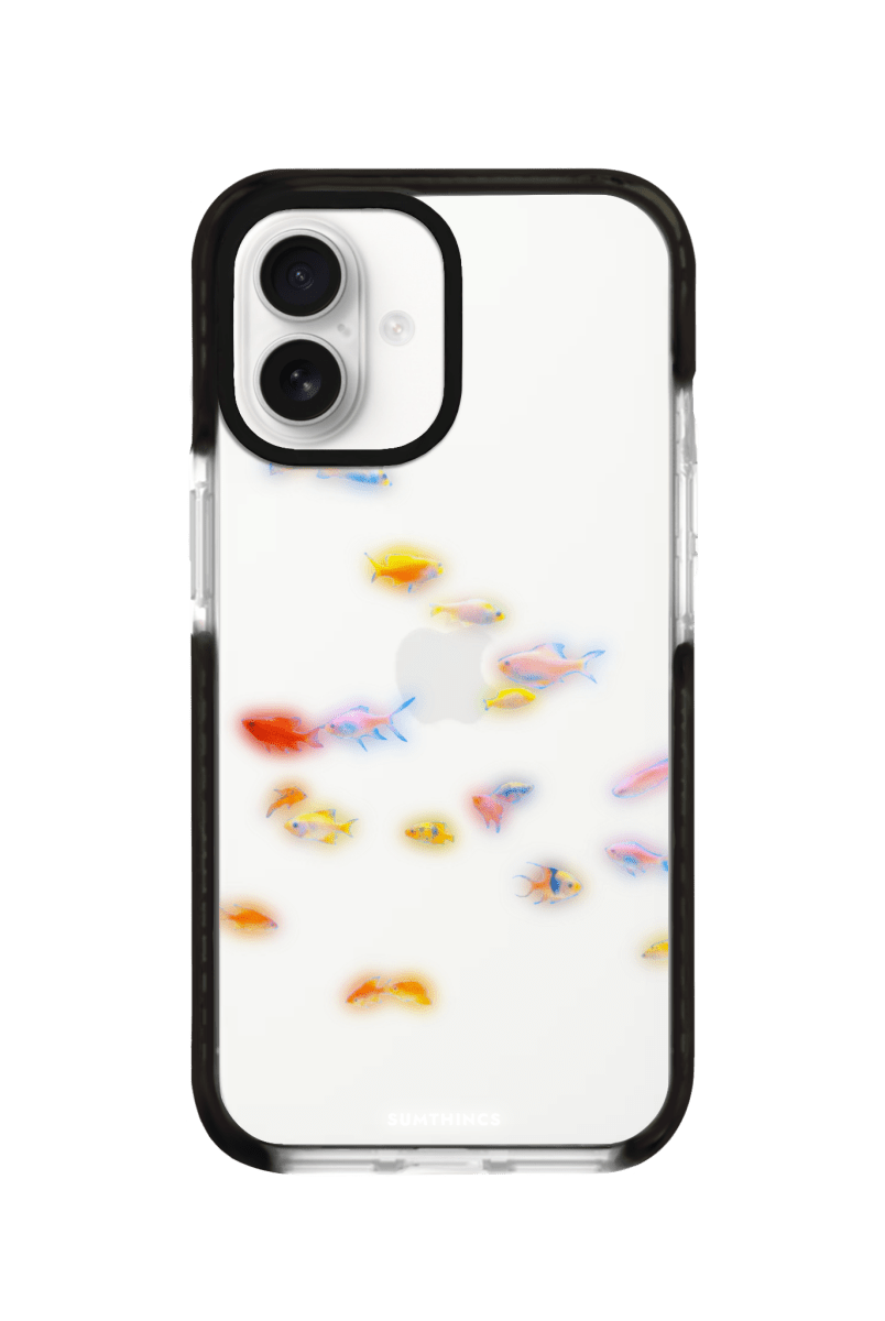 iPhone 16 Plus Neon Fish Procase Şeffaf Telefon Kılıfı Siyah Şeffaf - SUMTHINCS