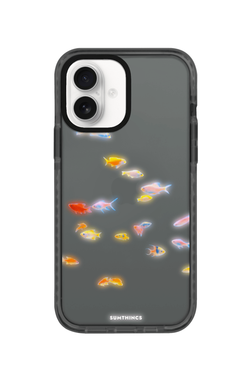 iPhone 16 Plus Neon Fish Procase Şeffaf Telefon Kılıfı Antrasit - SUMTHINCS