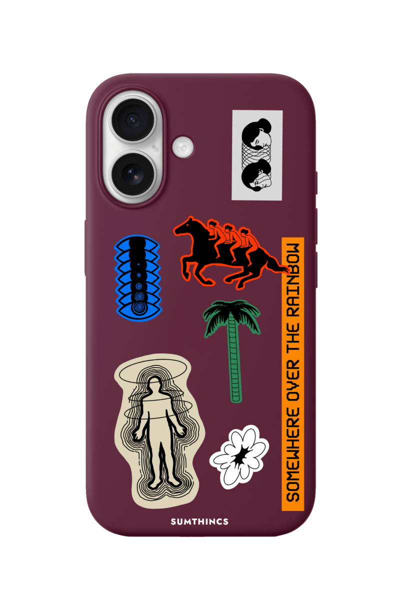 iPhone 16 Plus Somewhere Premium Telefon Kılıfı Bordo - SUMTHINCS