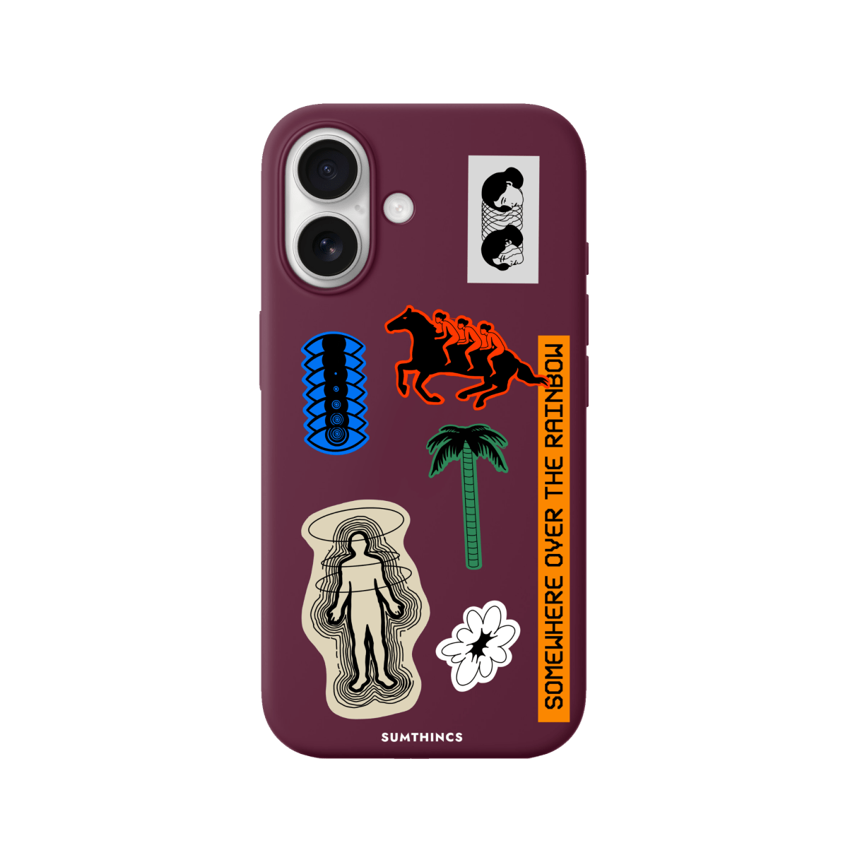 iPhone 16 Plus Somewhere Premium Telefon Kılıfı Bordo - SUMTHINCS