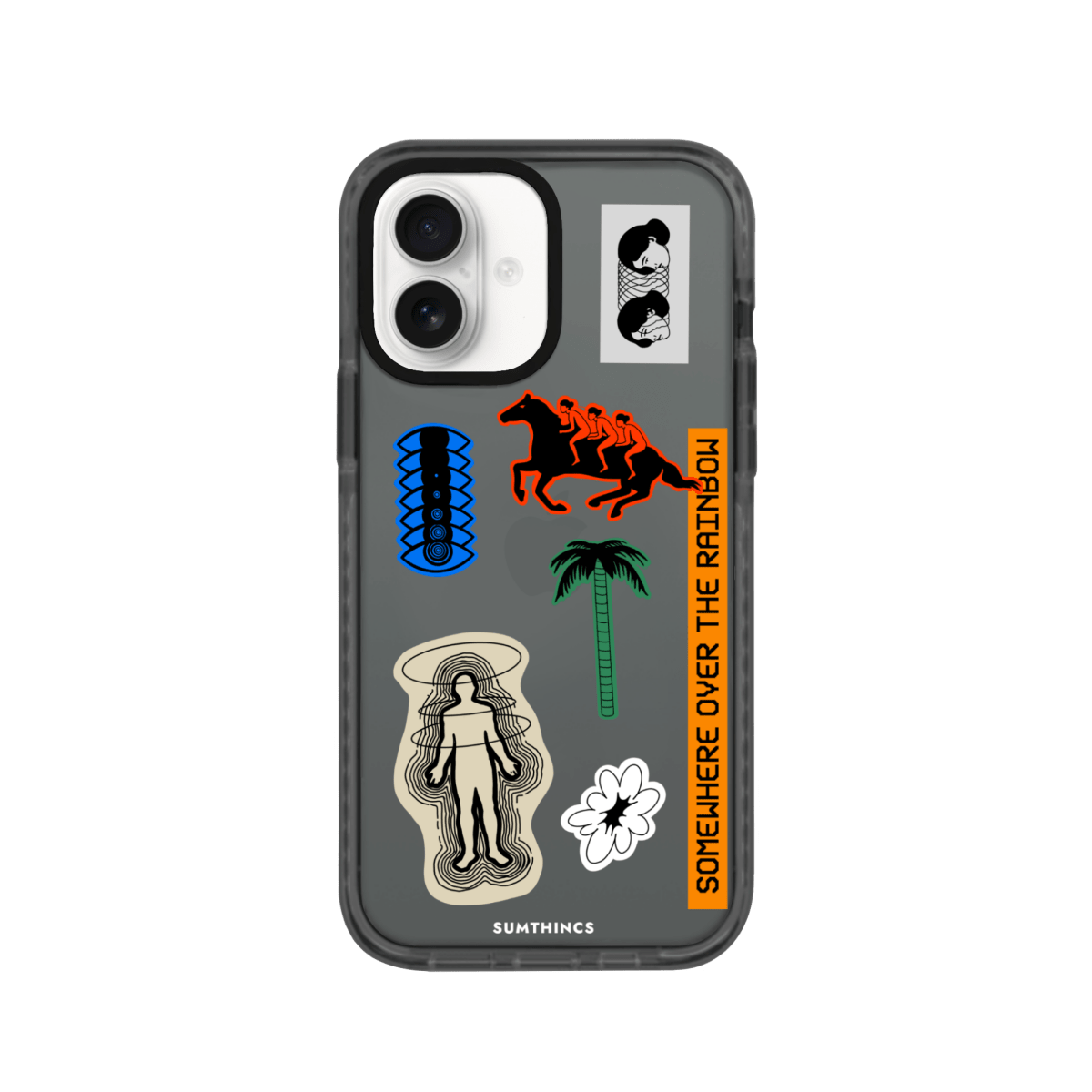 iPhone 16 Plus Somewhere Procase Şeffaf Telefon Kılıfı Antrasit - SUMTHINCS