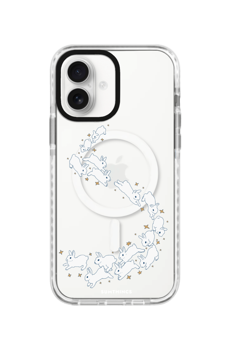 iPhone 16 Plus Starry Bunnies Magsafe Procase Şeffaf Telefon Kılıfı Beyaz Şeffaf - SUMTHINCS