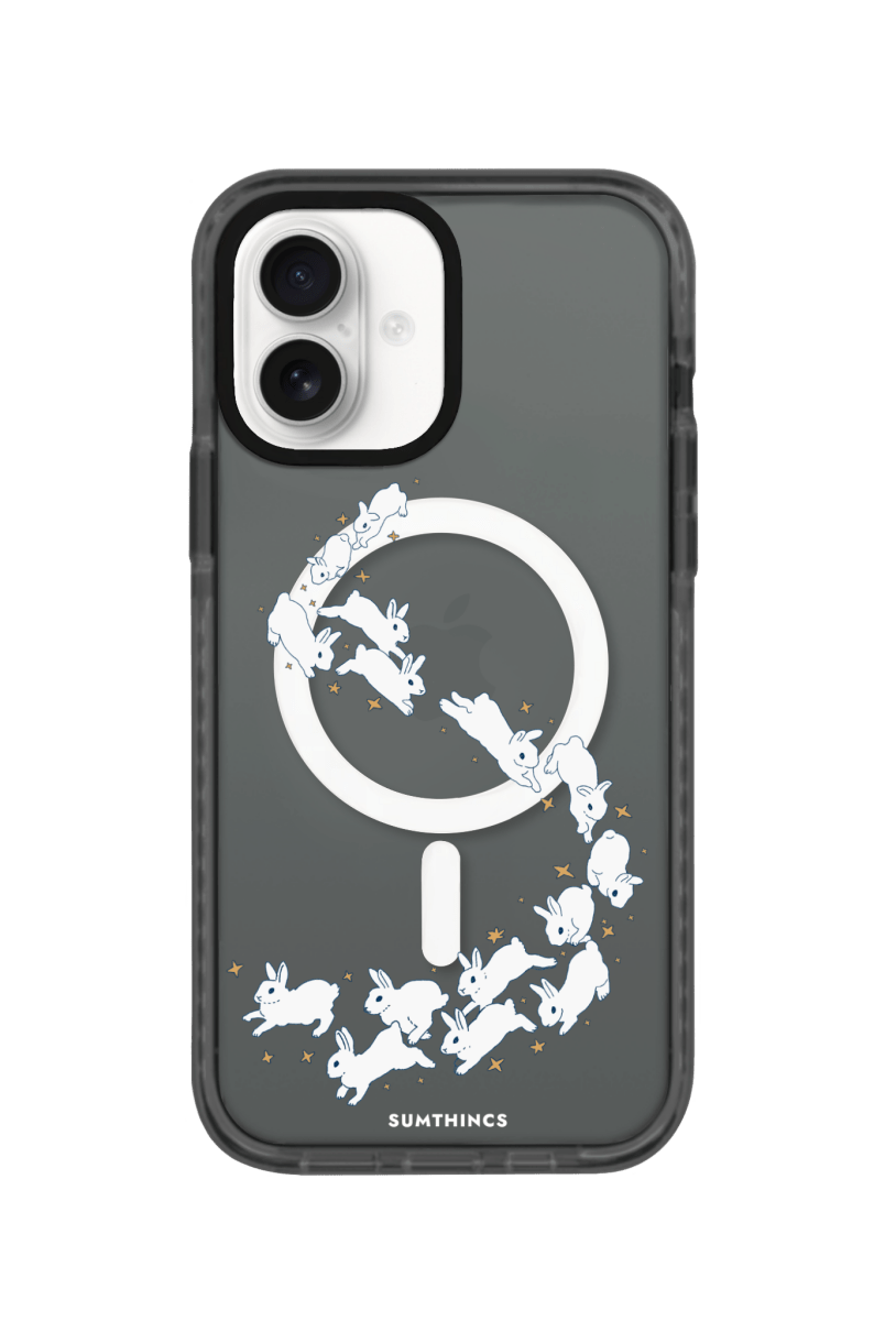 iPhone 16 Plus Starry Bunnies Magsafe Procase Şeffaf Telefon Kılıfı Antrasit - SUMTHINCS