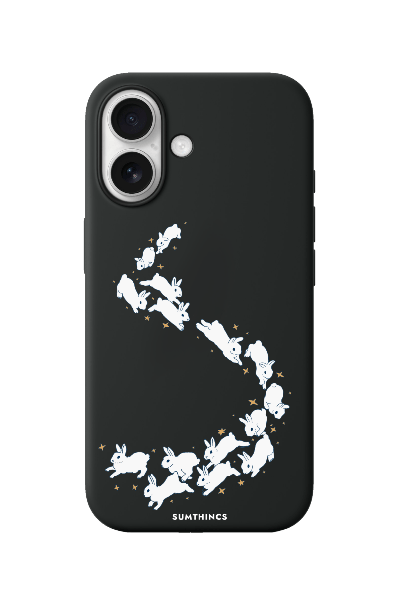 iPhone 16 Plus Starry Bunnies Premium Telefon Kılıfı Siyah - SUMTHINCS