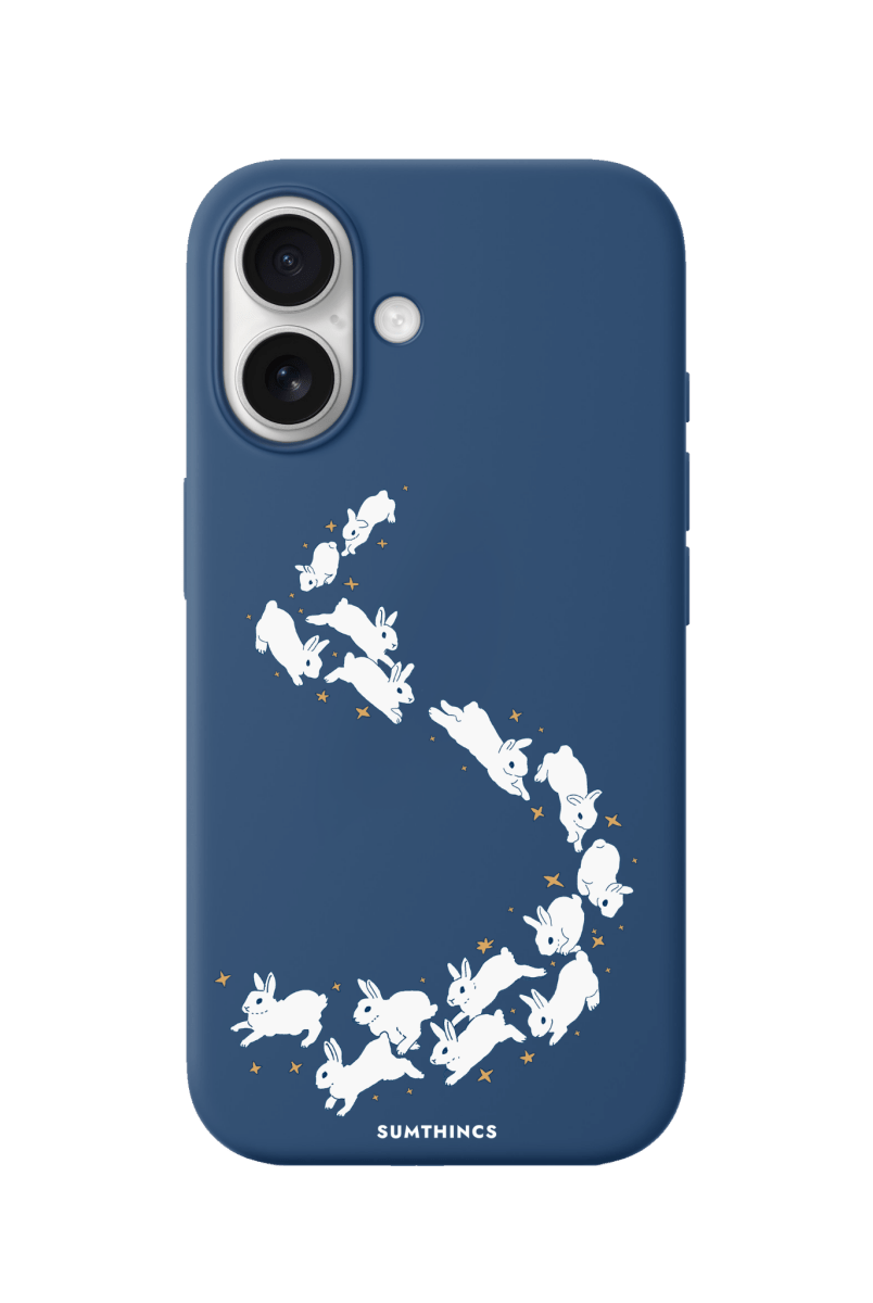 iPhone 16 Plus Starry Bunnies Premium Telefon Kılıfı Pasifik Mavi - SUMTHINCS
