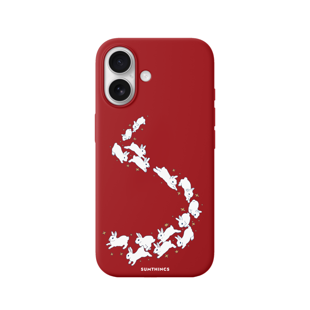 iPhone 16 Plus Starry Bunnies Premium Telefon Kılıfı Kırmızı - SUMTHINCS