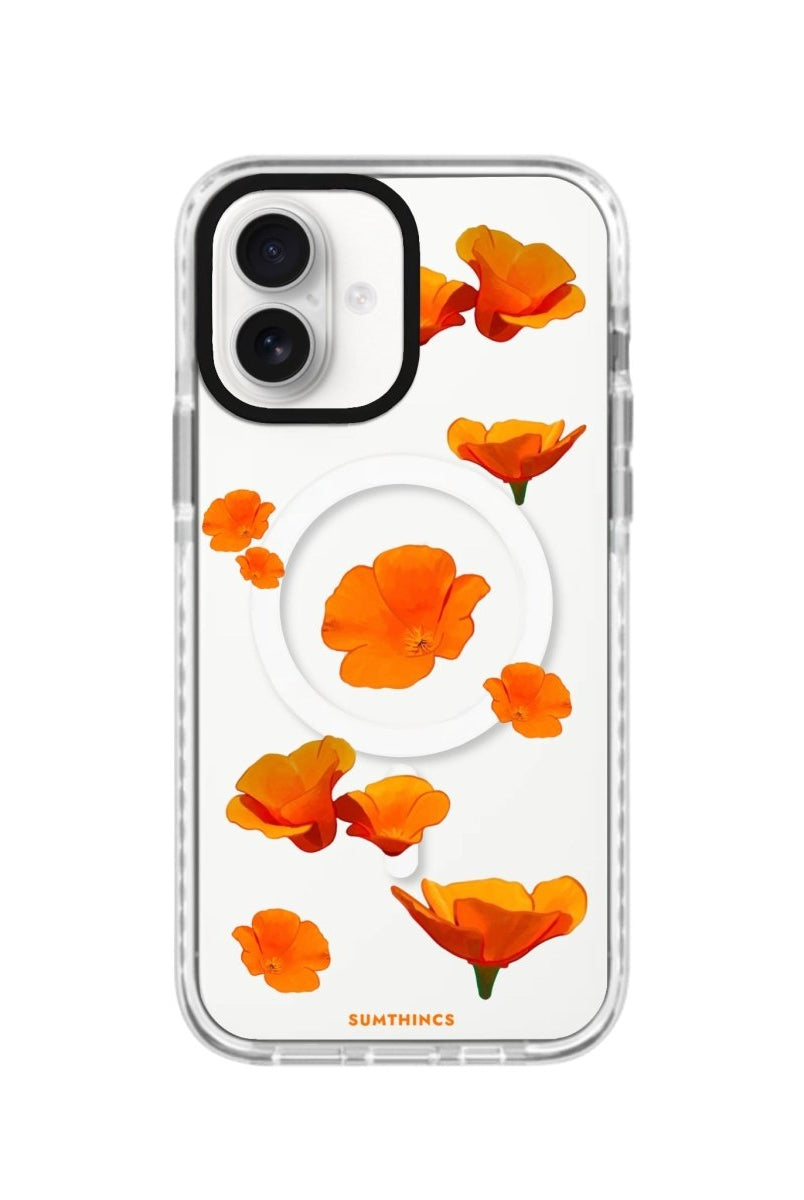 iPhone 16 Poppies Magsafe Procase Şeffaf Telefon Kılıfı Beyaz Şeffaf - SUMTHINCS