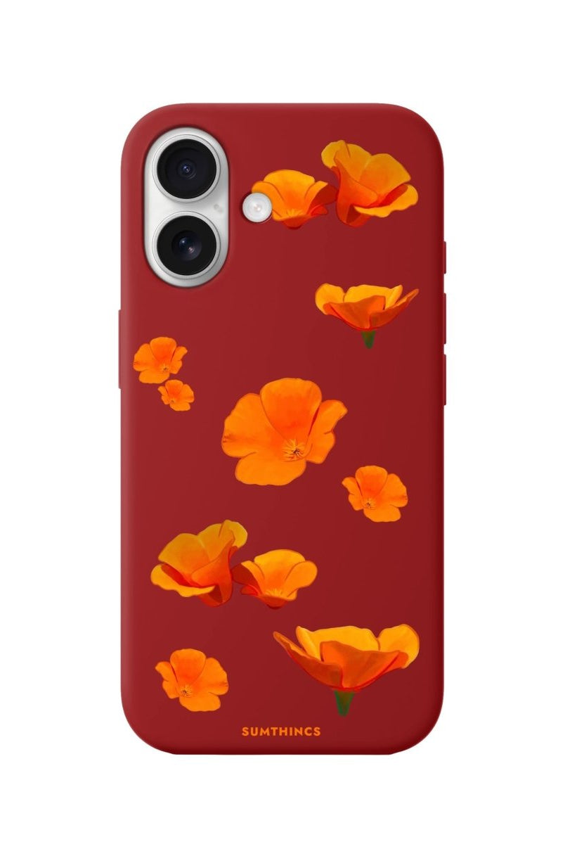 iPhone 16 Poppies Premium Telefon Kılıfı Kırmızı - SUMTHINCS